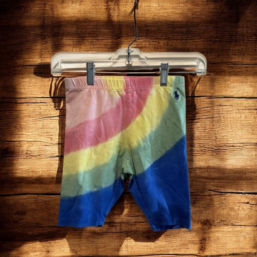 Polo Ralph Lauren Unisex Casual Rainbow Tie-dye Shorts Girls/Boys Size 7 NWOT